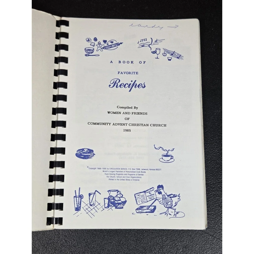 Community Advent Christian Church Cookbook Roanoke,‎ Virginia 1985 Local